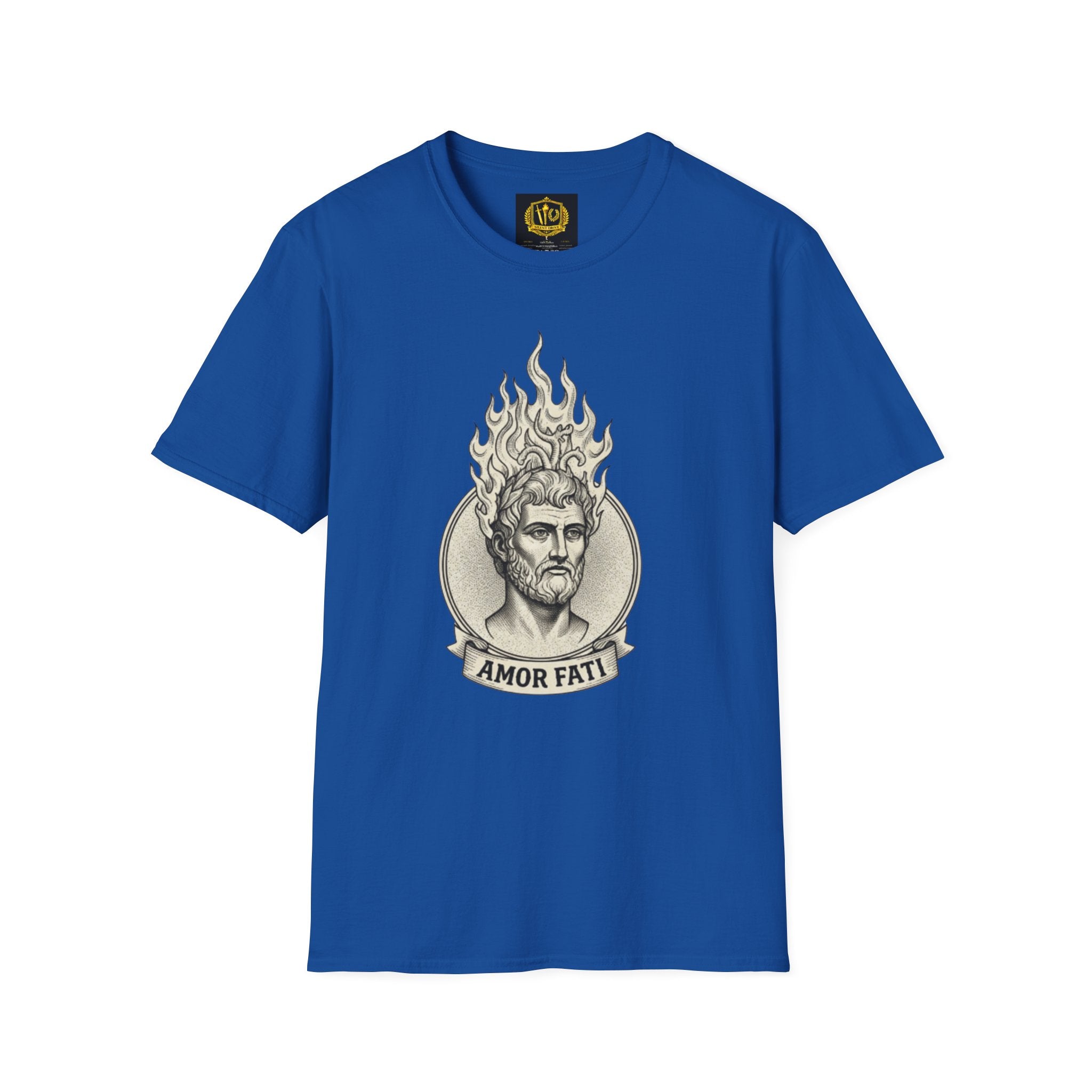 Flame of Fate Philosophy Shirt Classical Roman Stoicism Design (Unisex - Image Printed On The Front)