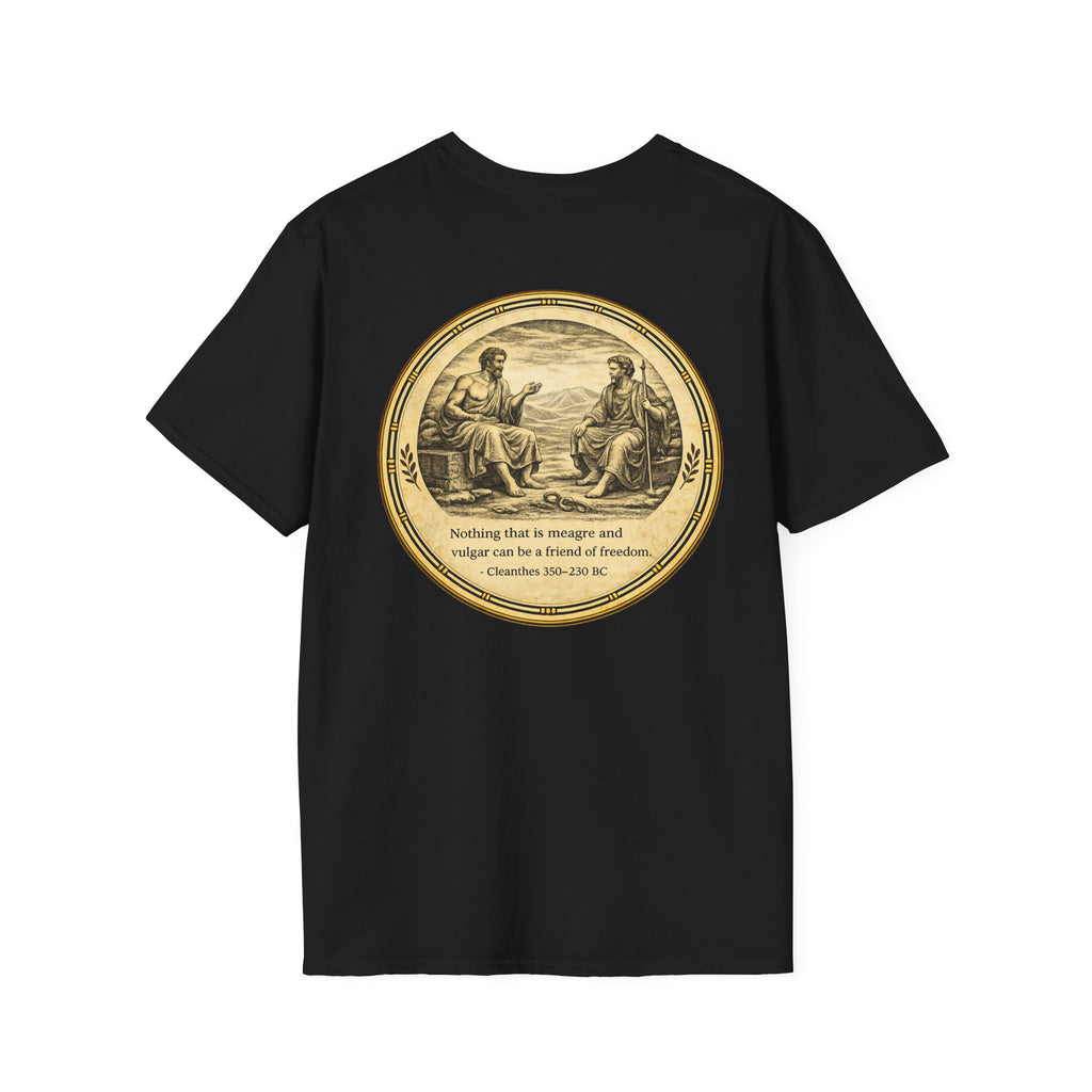 Ancient Greek Wisdom “Nothing That Is Meagre” Classical Art Shirt (Unisex- Image Printed On The Back)