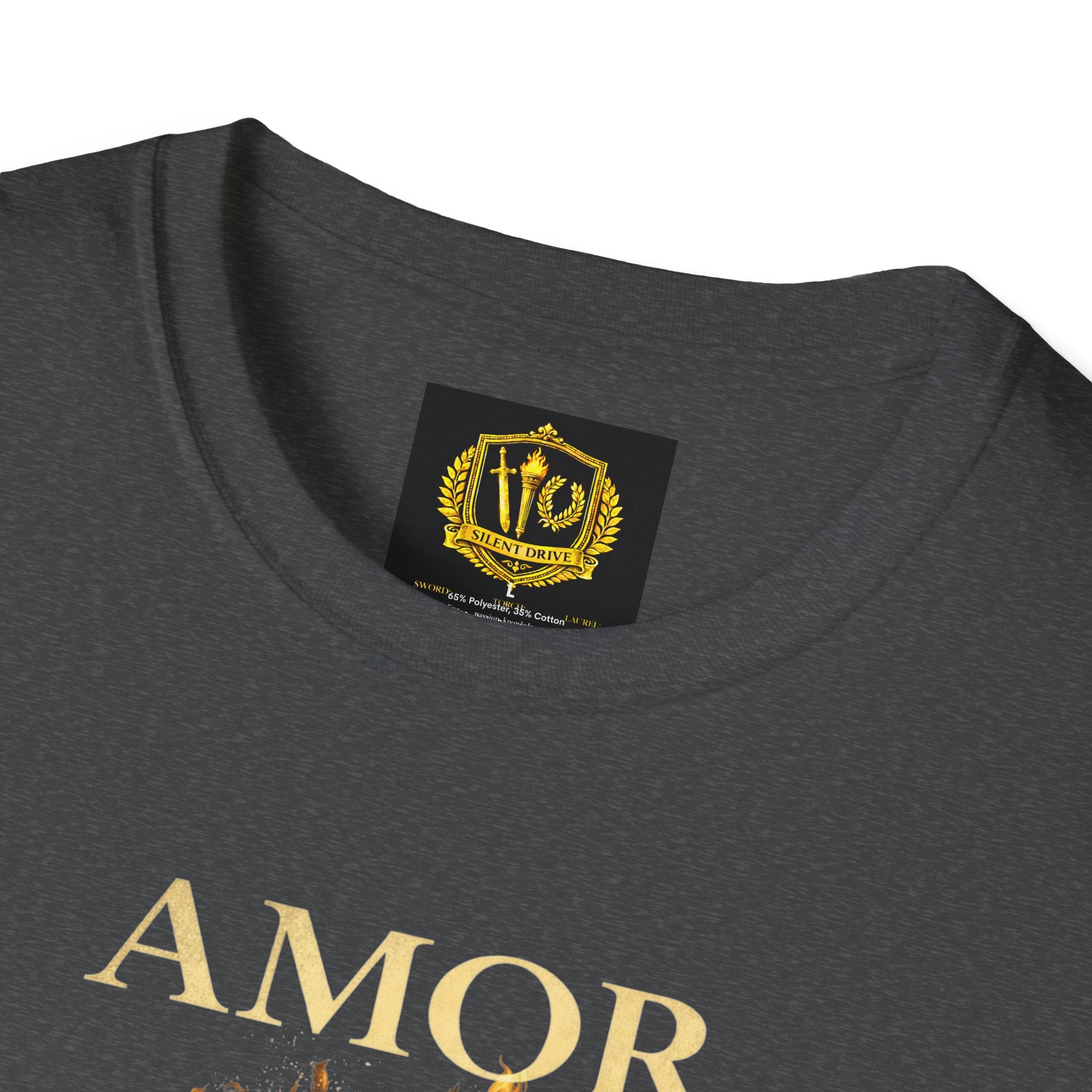 Amor Fati T-Shirt – Stoic Philosophy Flame Head Statue Design (Unisex - Image Printed On The Front)