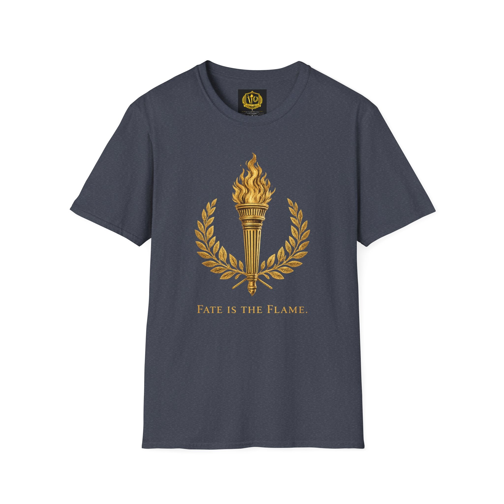 Fate Is the Flame Torch & Laurel Greek Symbol Design (Unisex - Image Printed On The Front)