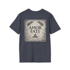Stoic Philosophy Shirt with Latin Motto Minimalist Fate & Stoicism Design (Unisex- Image Printed On The Back)