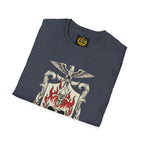 Stoic Philosophy Skull & Flame Heraldic Crest Design (Unisex - Image Printed On The Front)