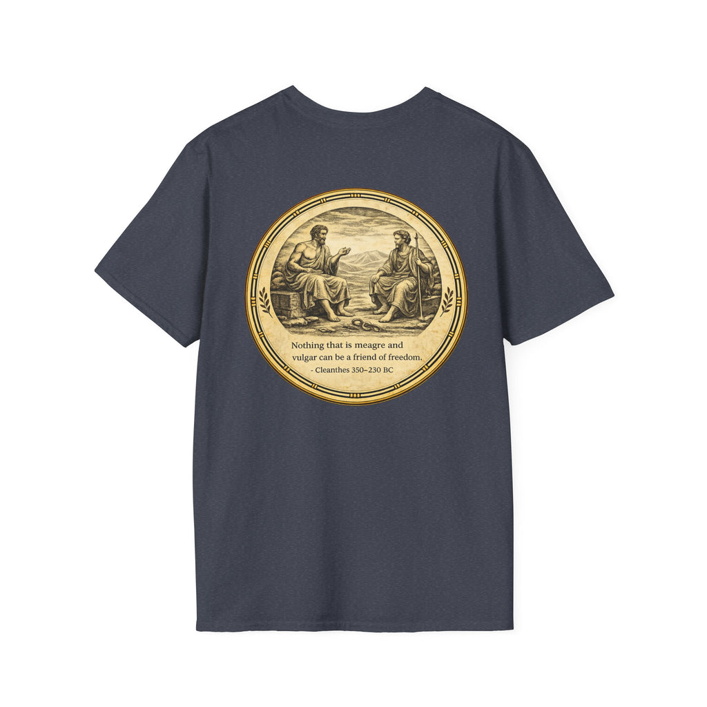 Ancient Greek Wisdom “Nothing That Is Meagre” Classical Art Shirt (Unisex- Image Printed On The Back)