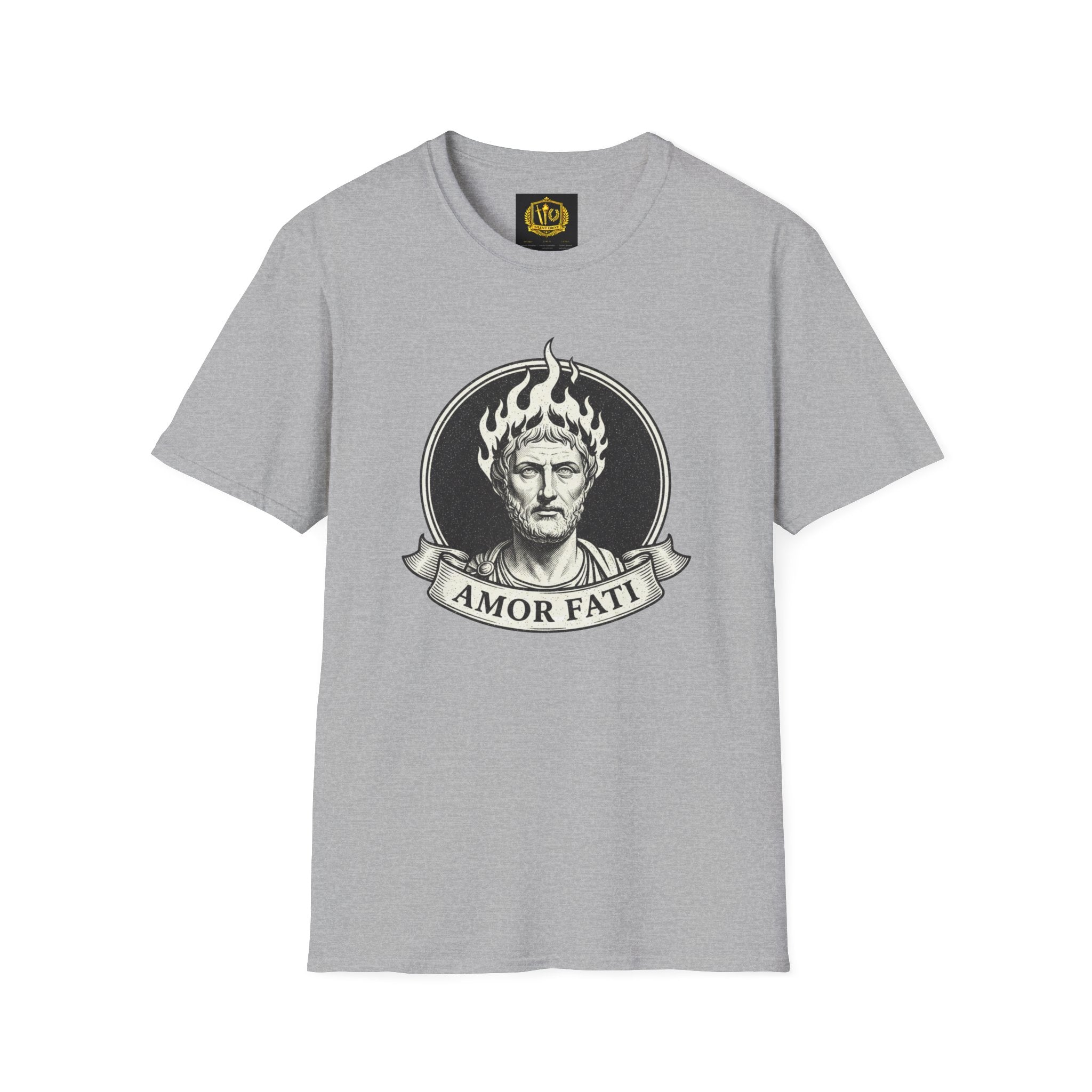 Vintage Marcus Aurelius Design Gold Torch & Laurel Roman Philosophy Shirt (Unisex - Image Printed On The Front)