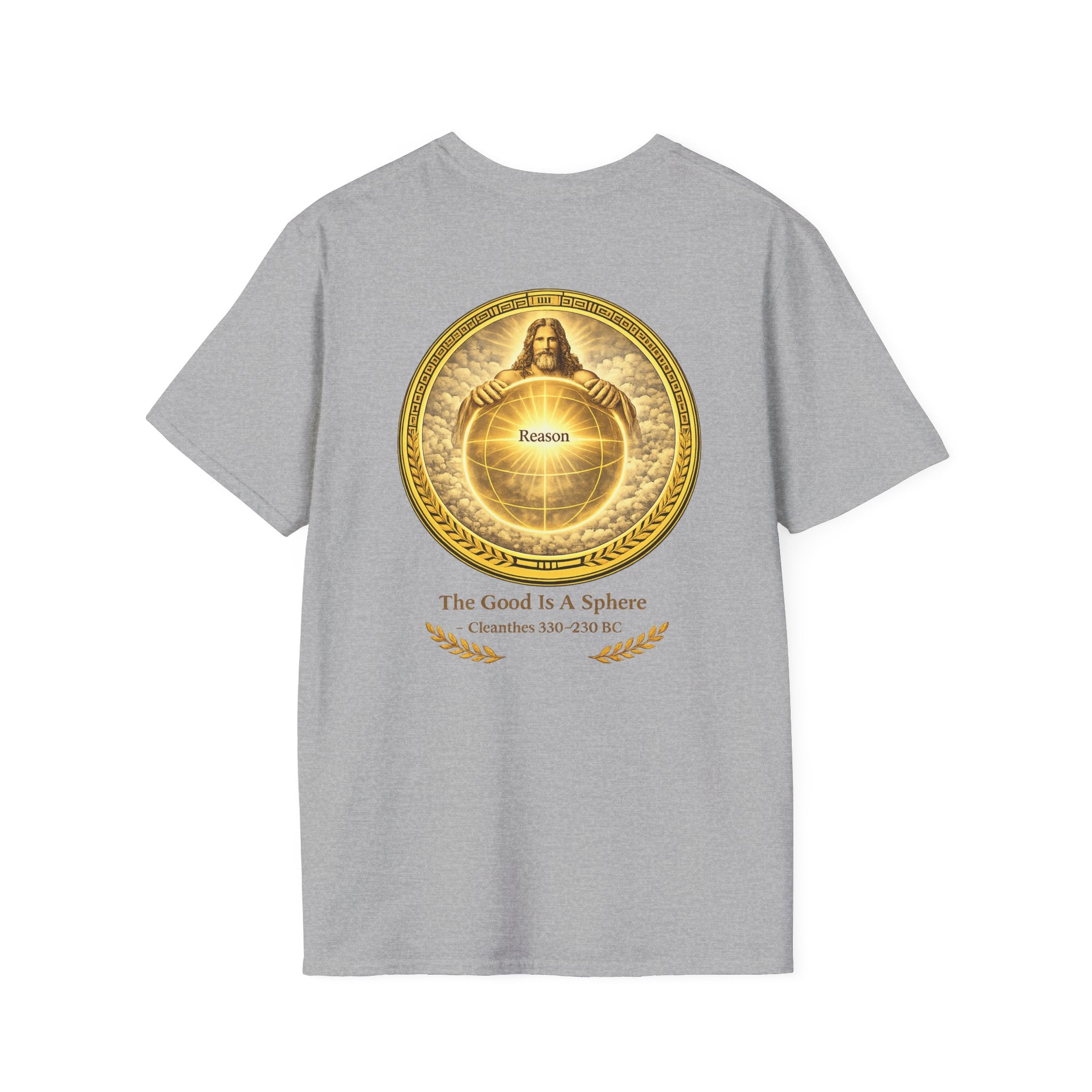 Philosopher Medallion T-Shirt — "Reason Is The Action of Choice" Graphic Tee