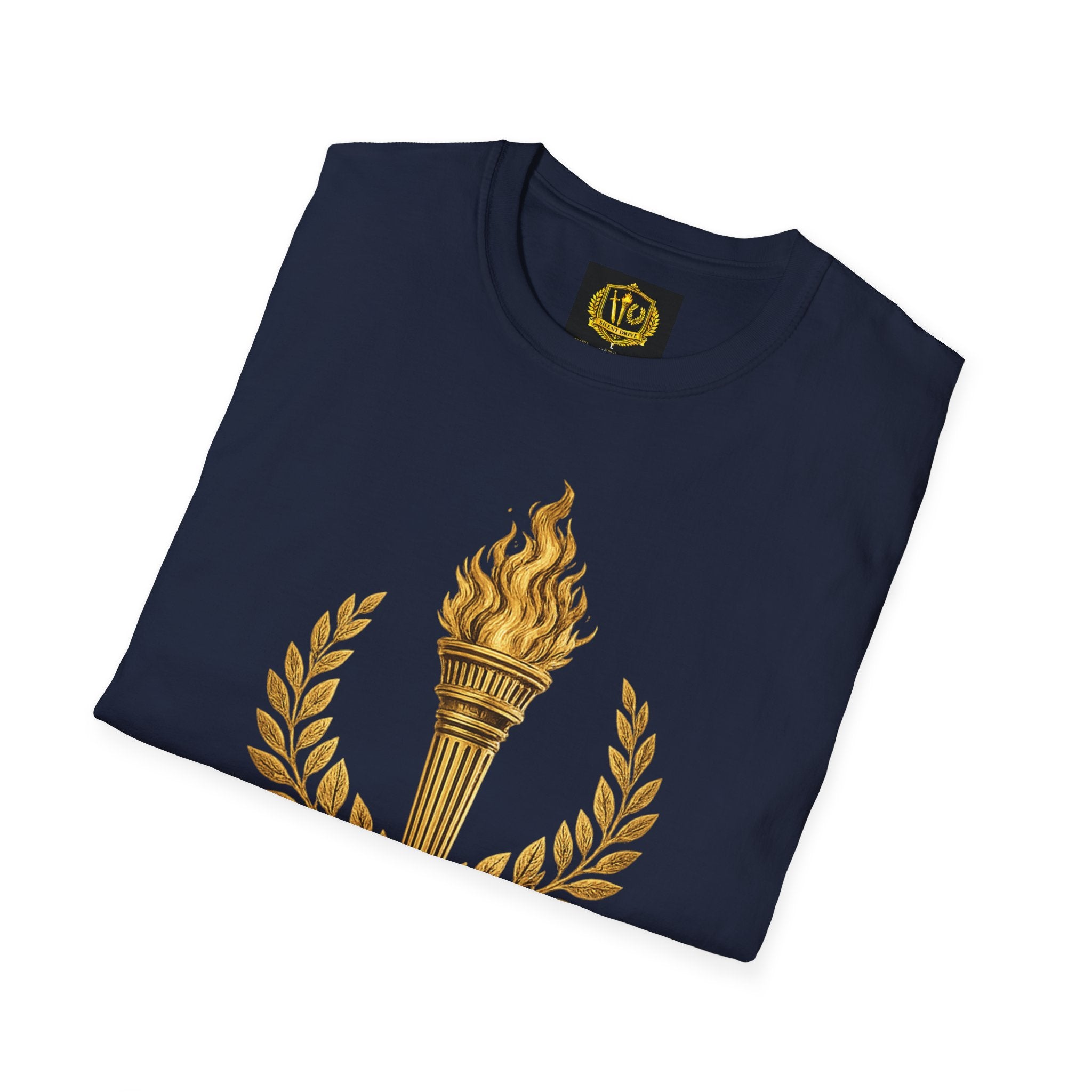 Fate Is the Flame Torch & Laurel Greek Symbol Design (Unisex - Image Printed On The Front)