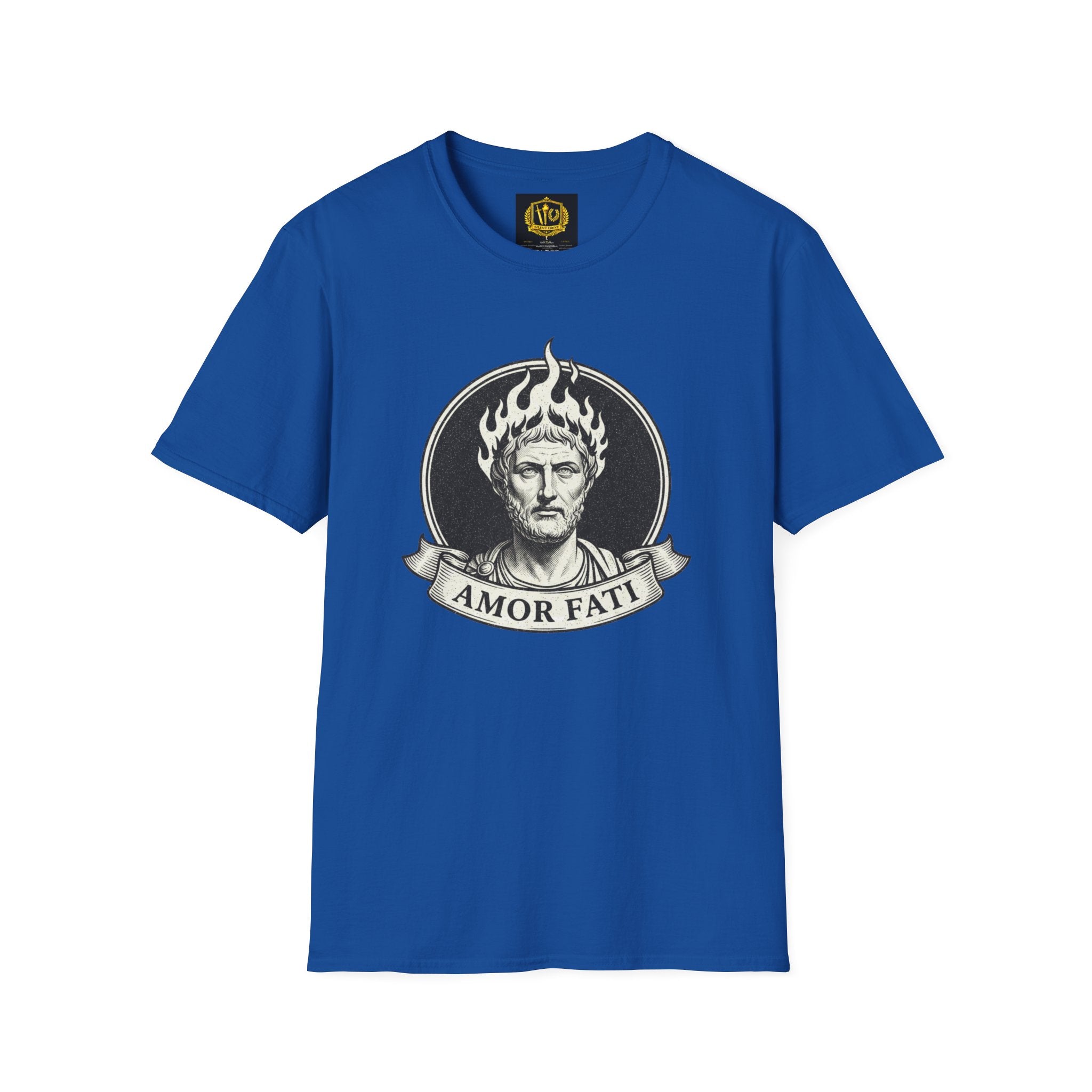 Vintage Marcus Aurelius Design Gold Torch & Laurel Roman Philosophy Shirt (Unisex - Image Printed On The Front)