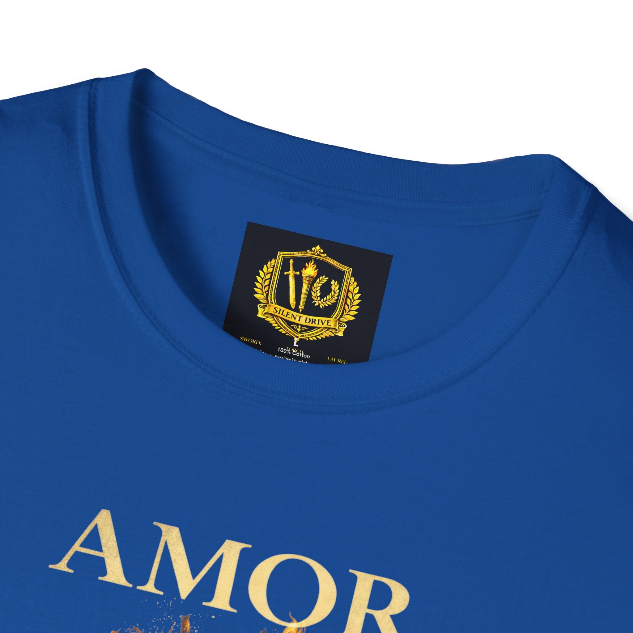 Amor Fati T-Shirt – Stoic Philosophy Flame Head Statue Design (Unisex - Image Printed On The Front)