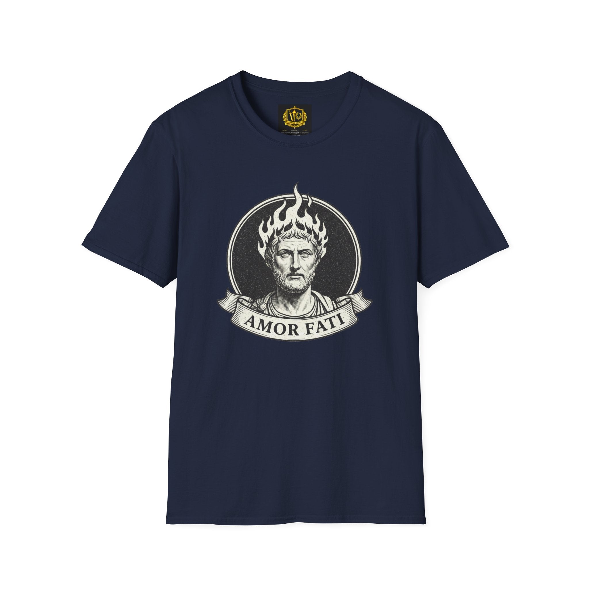 Vintage Marcus Aurelius Design Gold Torch & Laurel Roman Philosophy Shirt (Unisex - Image Printed On The Front)