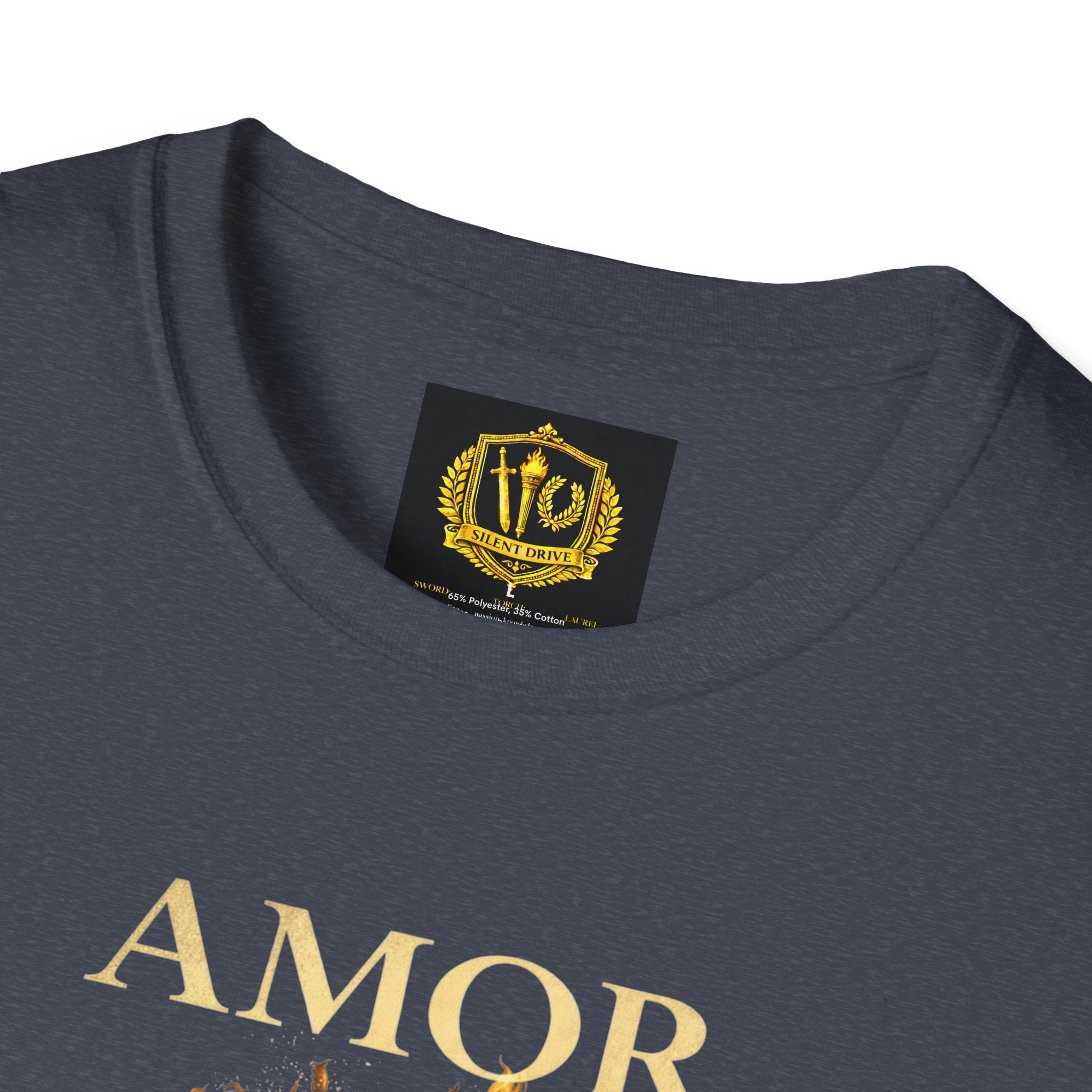 Amor Fati T-Shirt – Stoic Philosophy Flame Head Statue Design (Unisex - Image Printed On The Front)