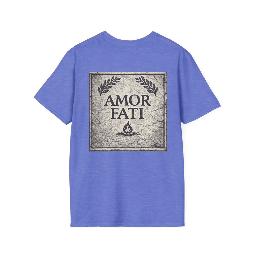 Stoic Philosophy Shirt with Latin Motto Minimalist Fate & Stoicism Design (Unisex- Image Printed On The Back)