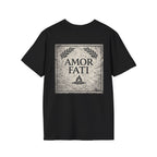 Stoic Philosophy Shirt with Latin Motto Minimalist Fate & Stoicism Design (Unisex- Image Printed On The Back)