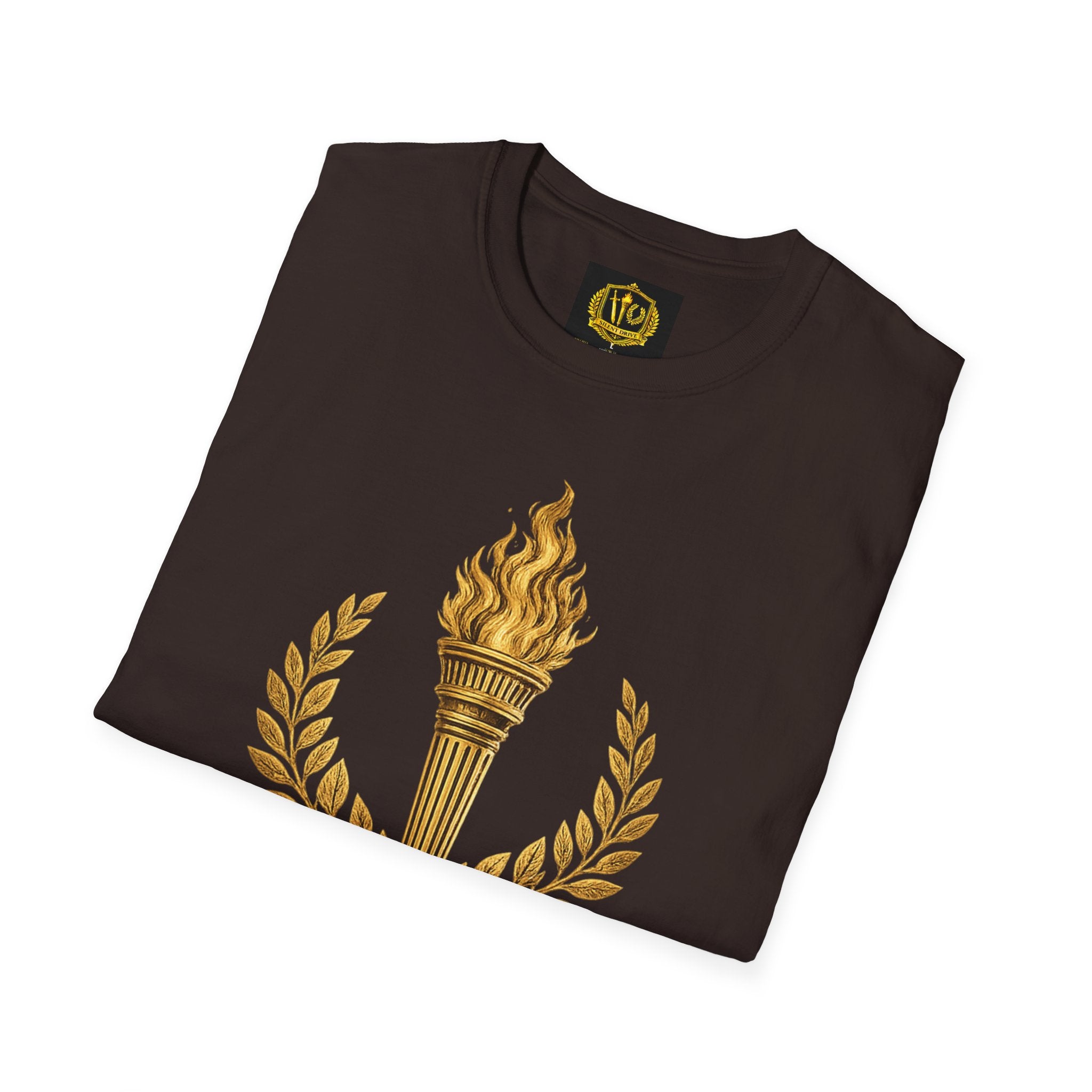 Fate Is the Flame Torch & Laurel Greek Symbol Design (Unisex - Image Printed On The Front)