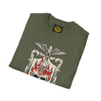 Stoic Philosophy Skull & Flame Heraldic Crest Design (Unisex - Image Printed On The Front)