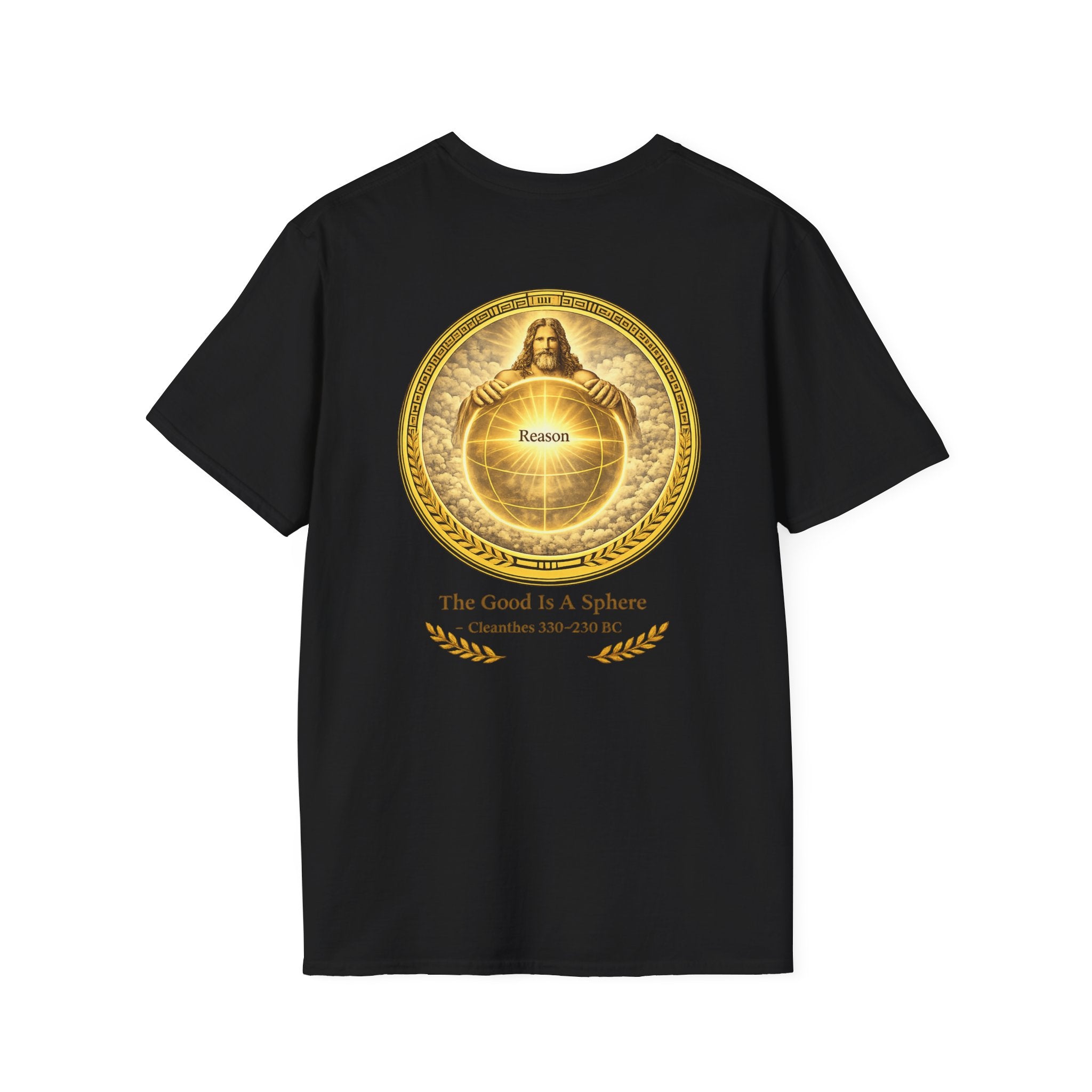 Philosopher Medallion T-Shirt — "Reason Is The Action of Choice" Graphic Tee