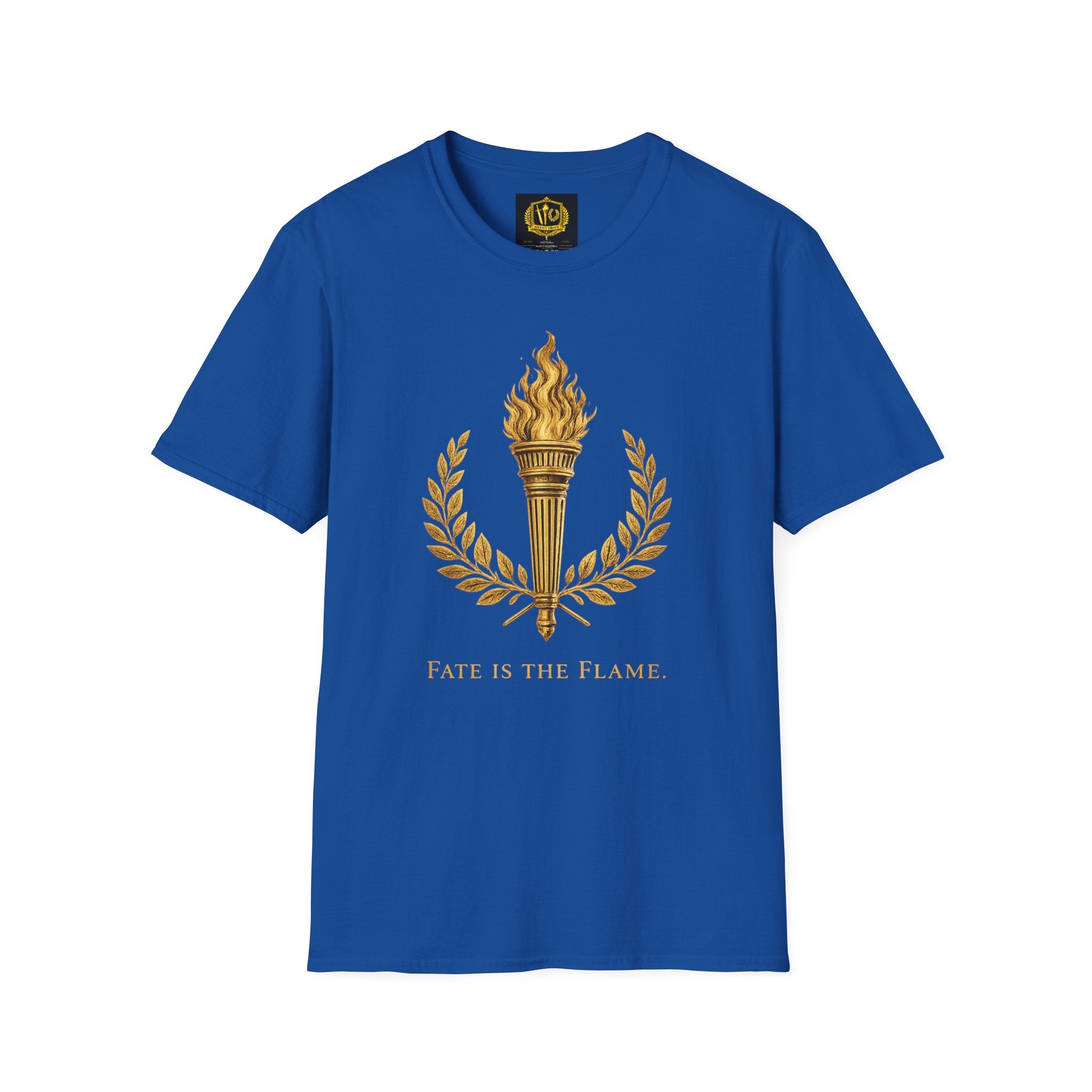 Fate Is the Flame Torch & Laurel Greek Symbol Design (Unisex - Image Printed On The Front)