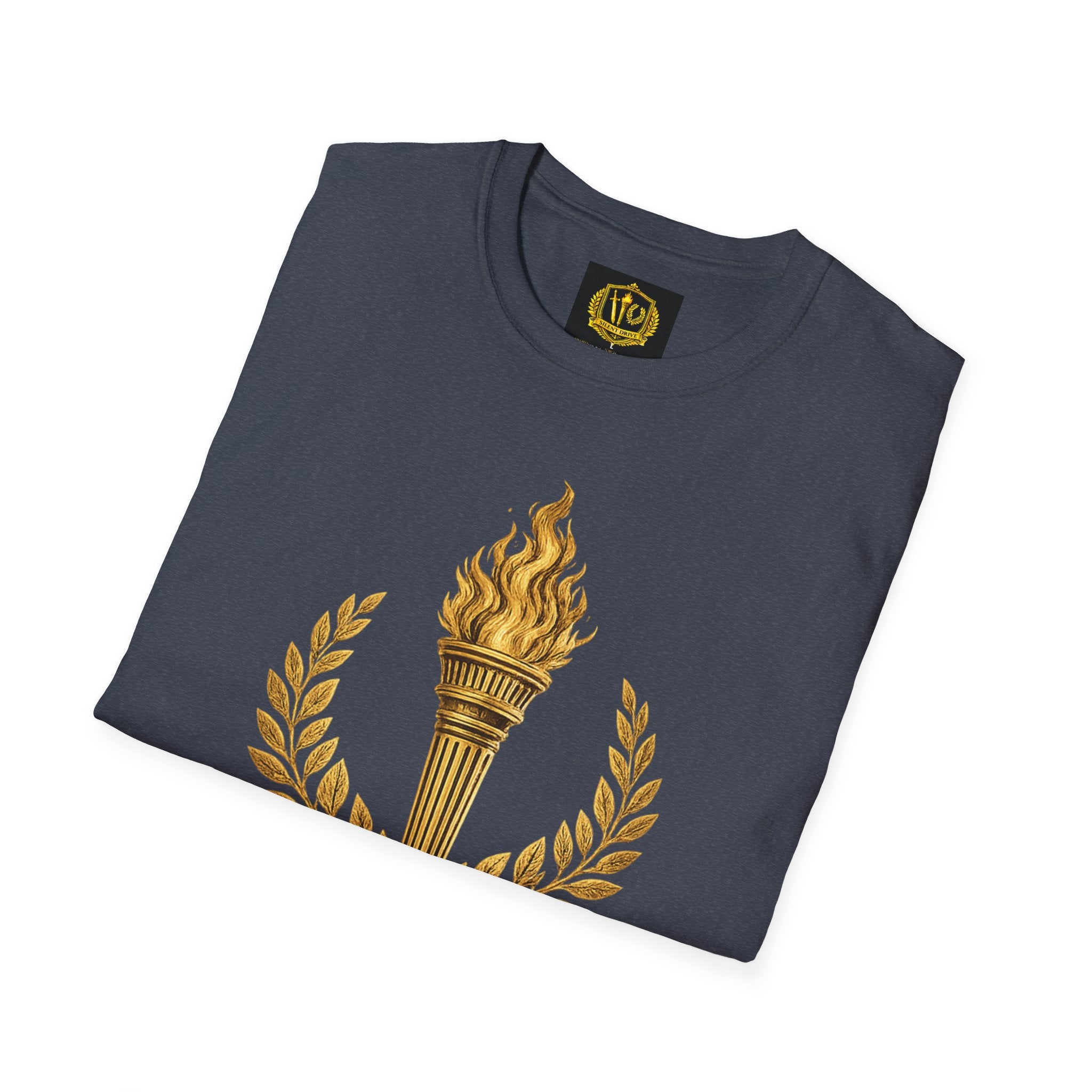 Fate Is the Flame Torch & Laurel Greek Symbol Design (Unisex - Image Printed On The Front)