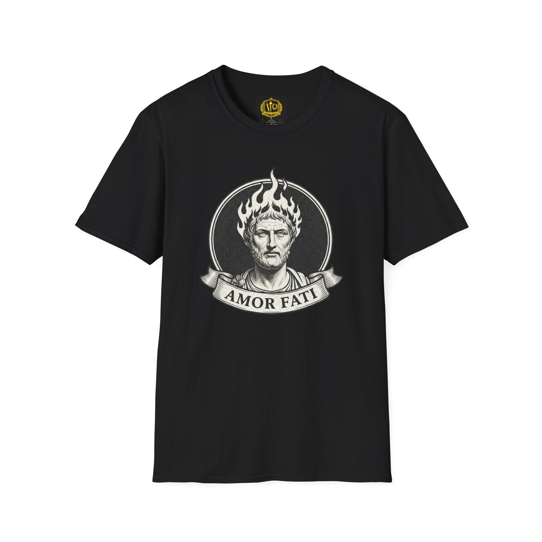 Vintage Marcus Aurelius Design Gold Torch & Laurel Roman Philosophy Shirt (Unisex - Image Printed On The Front)