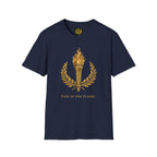 Fate Is the Flame Torch & Laurel Greek Symbol Design (Unisex - Image Printed On The Front)