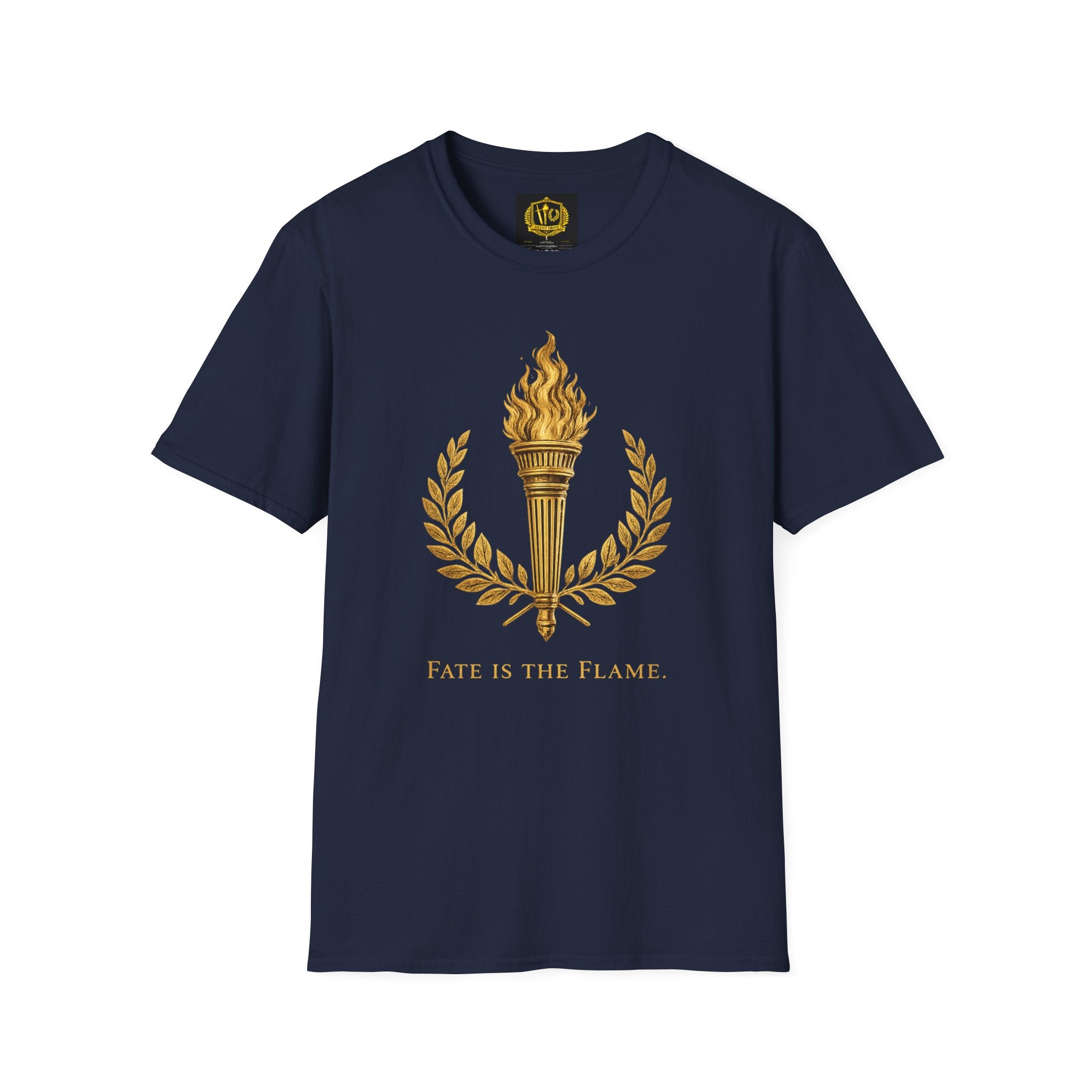 Fate Is the Flame Torch & Laurel Greek Symbol Design (Unisex - Image Printed On The Front)
