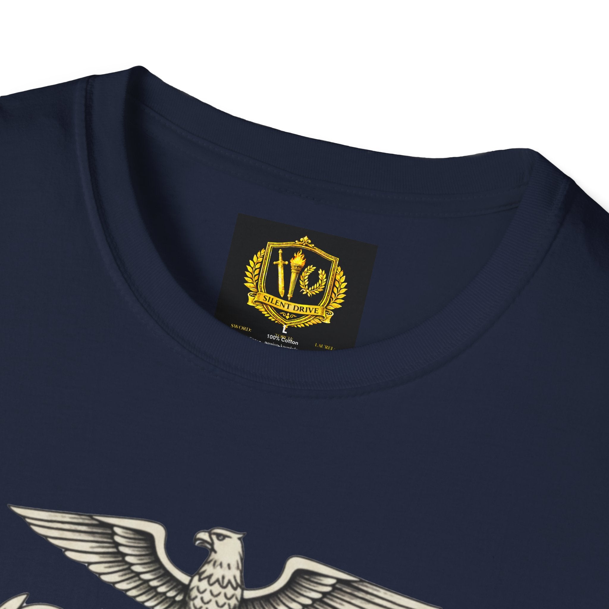 Stoic Philosophy Skull & Flame Heraldic Crest Design (Unisex - Image Printed On The Front)
