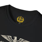 Stoic Philosophy Skull & Flame Heraldic Crest Design (Unisex - Image Printed On The Front)