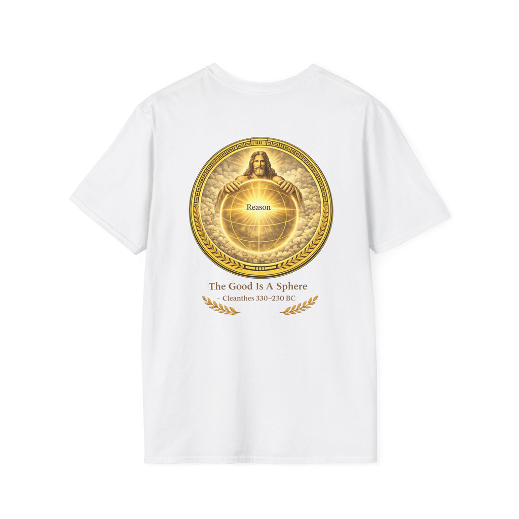 Philosopher Medallion T-Shirt — "Reason Is The Action of Choice" Graphic Tee