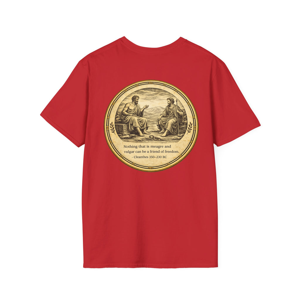 Ancient Greek Wisdom “Nothing That Is Meagre” Classical Art Shirt (Unisex- Image Printed On The Back)
