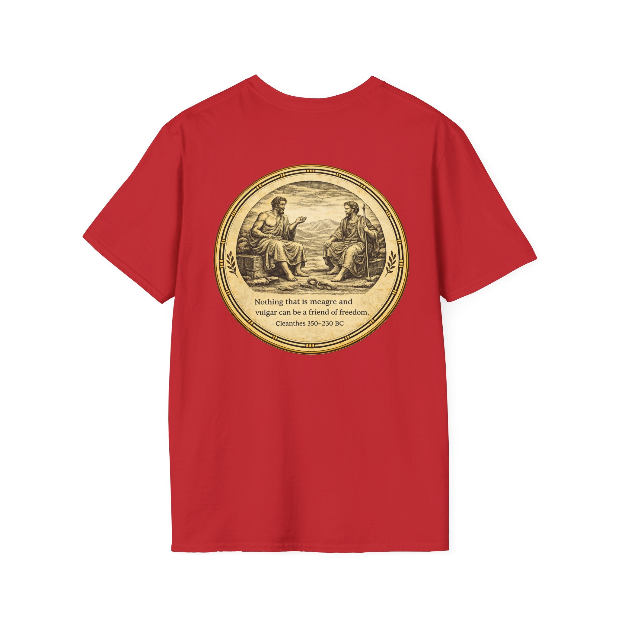 Ancient Greek Wisdom “Nothing That Is Meagre” Classical Art Shirt (Unisex- Image Printed On The Back)