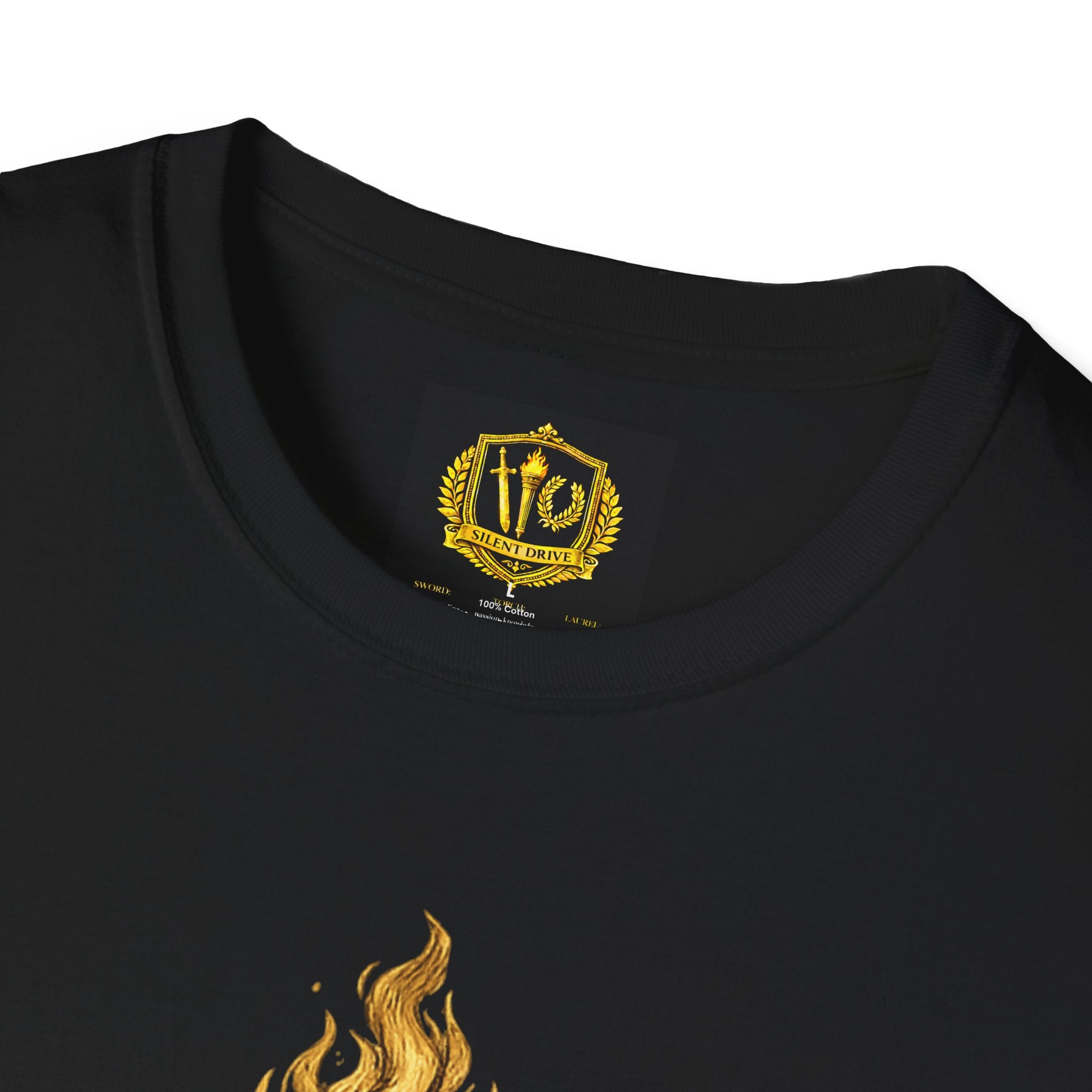 Fate Is the Flame Torch & Laurel Greek Symbol Design (Unisex - Image Printed On The Front)