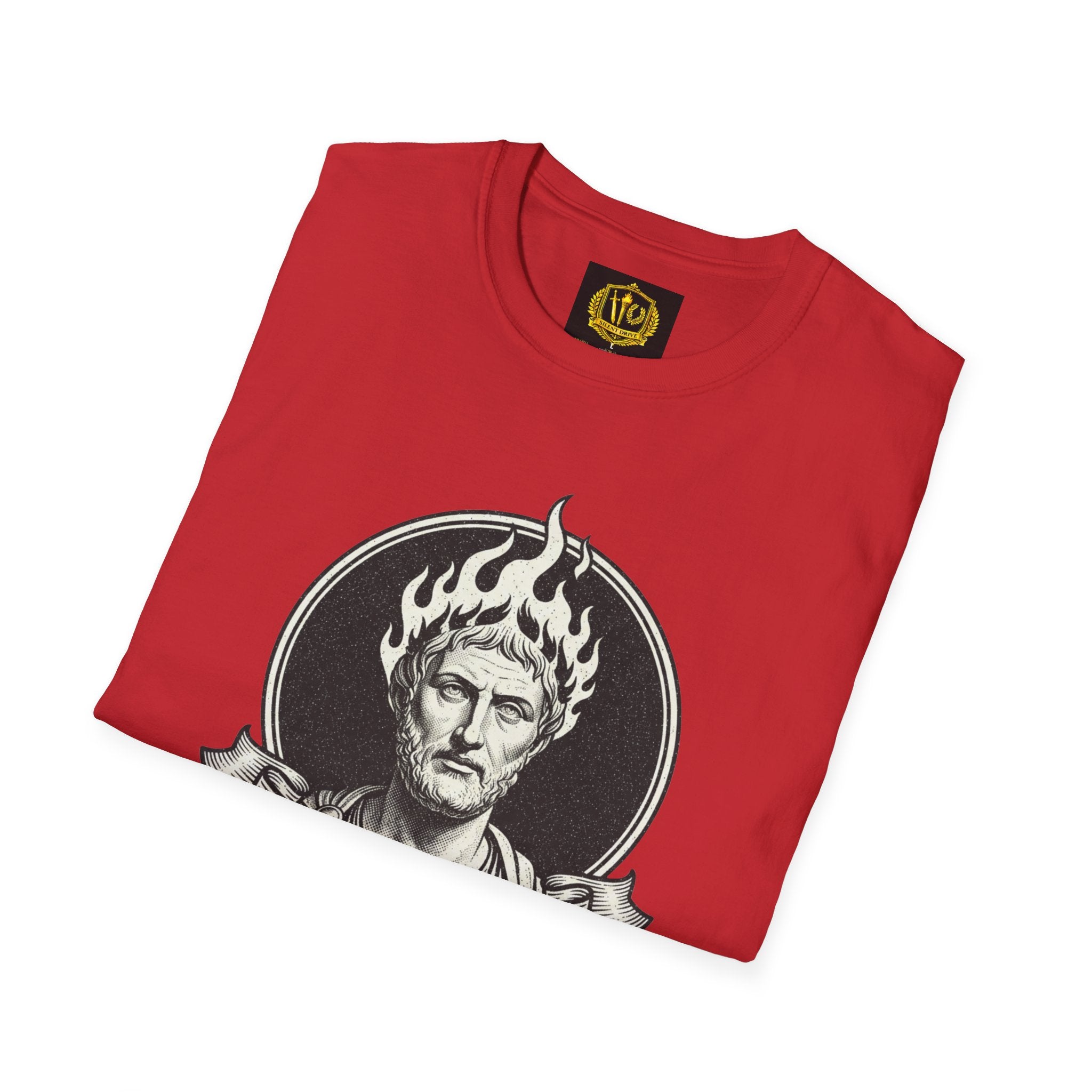 Vintage Marcus Aurelius Design Gold Torch & Laurel Roman Philosophy Shirt (Unisex - Image Printed On The Front)