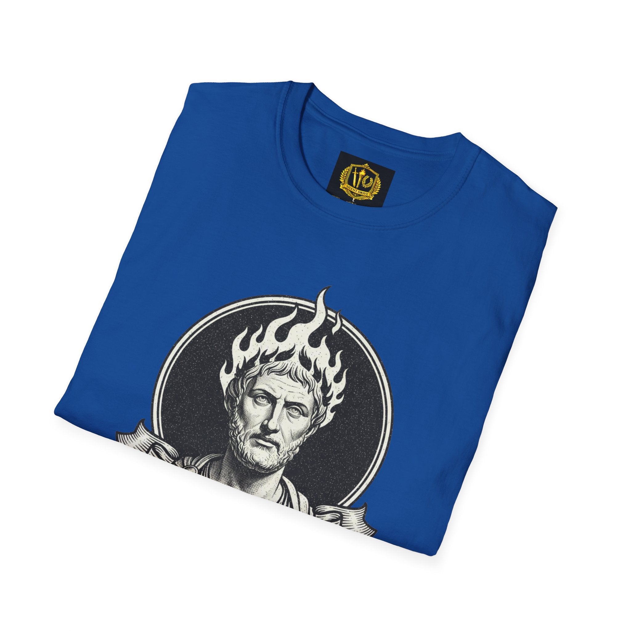 Vintage Marcus Aurelius Design Gold Torch & Laurel Roman Philosophy Shirt (Unisex - Image Printed On The Front)