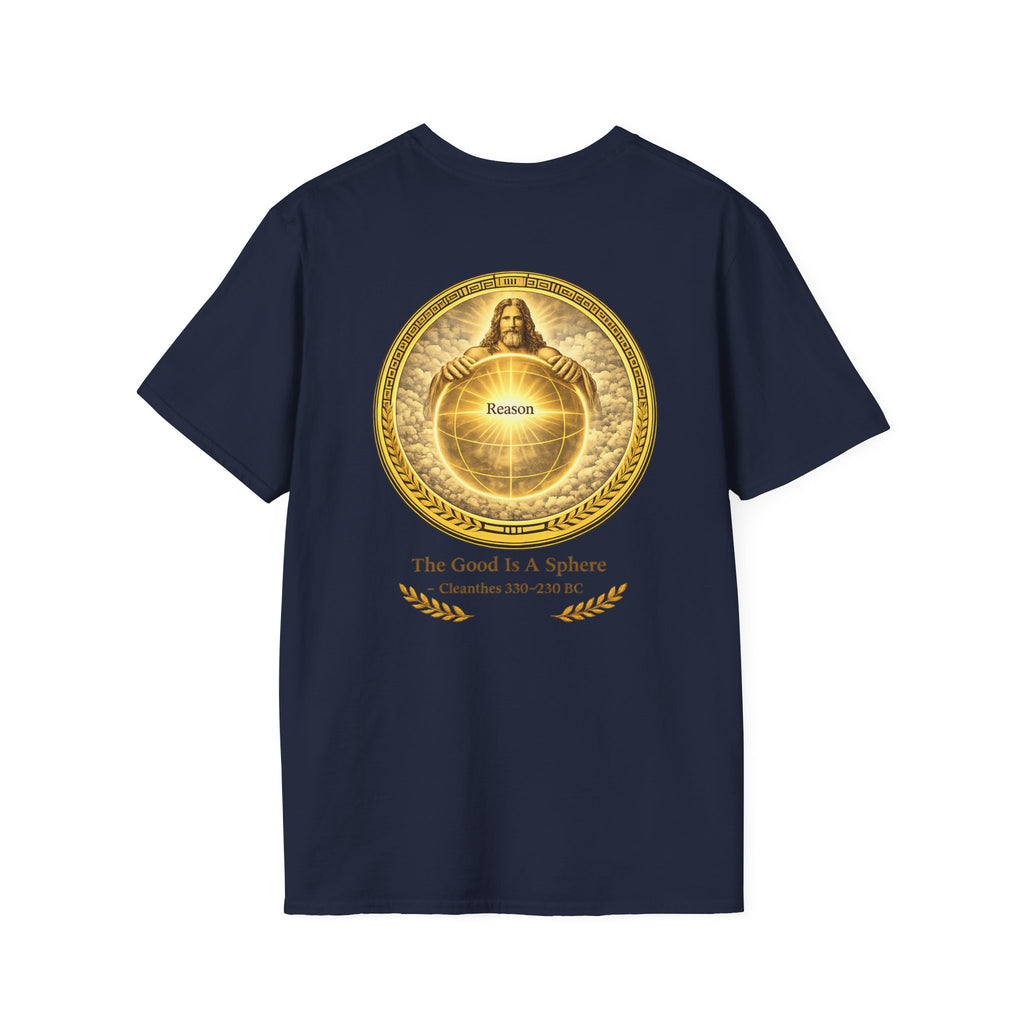 Philosopher Medallion T-Shirt — "Reason Is The Action of Choice" Graphic Tee