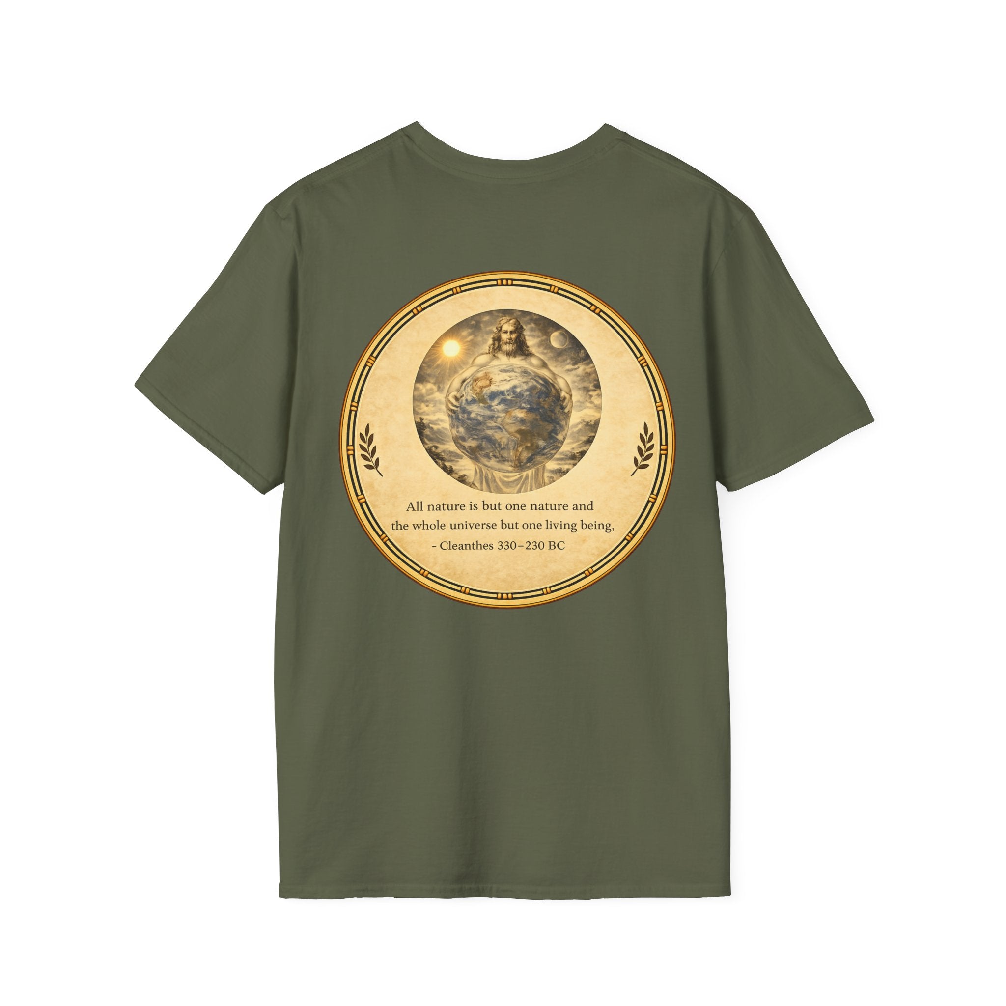 Cleanthes “All Nature Is One” Ancient Greek Cosmic Art (Unisex- Image Printed On The Back)