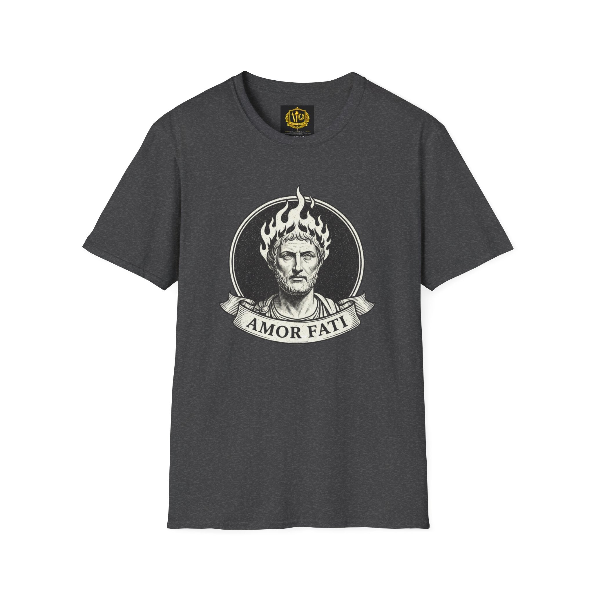 Vintage Marcus Aurelius Design Gold Torch & Laurel Roman Philosophy Shirt (Unisex - Image Printed On The Front)