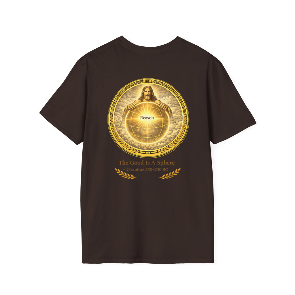 Philosopher Medallion T-Shirt — "Reason Is The Action of Choice" Graphic Tee