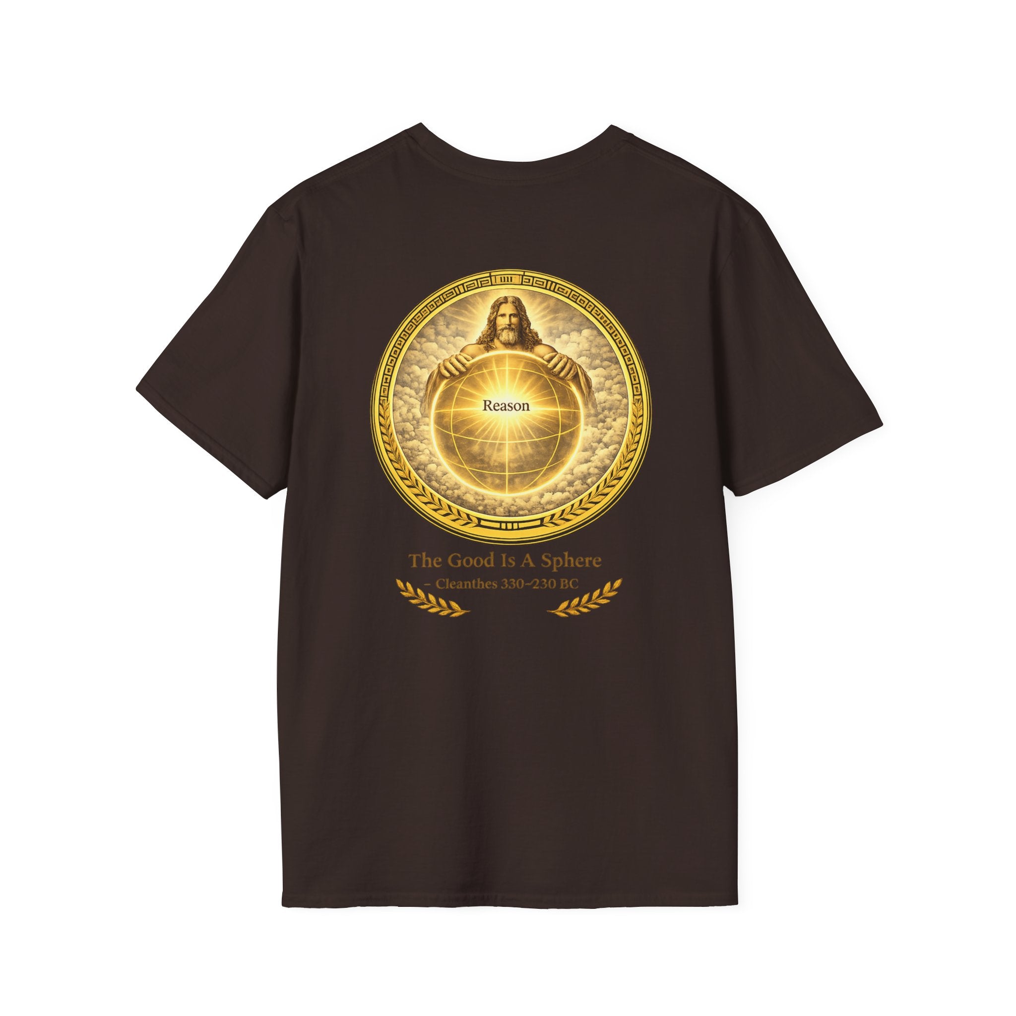 Philosopher Medallion T-Shirt — "Reason Is The Action of Choice" Graphic Tee
