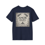 Stoic Philosophy Shirt with Latin Motto Minimalist Fate & Stoicism Design (Unisex- Image Printed On The Back)