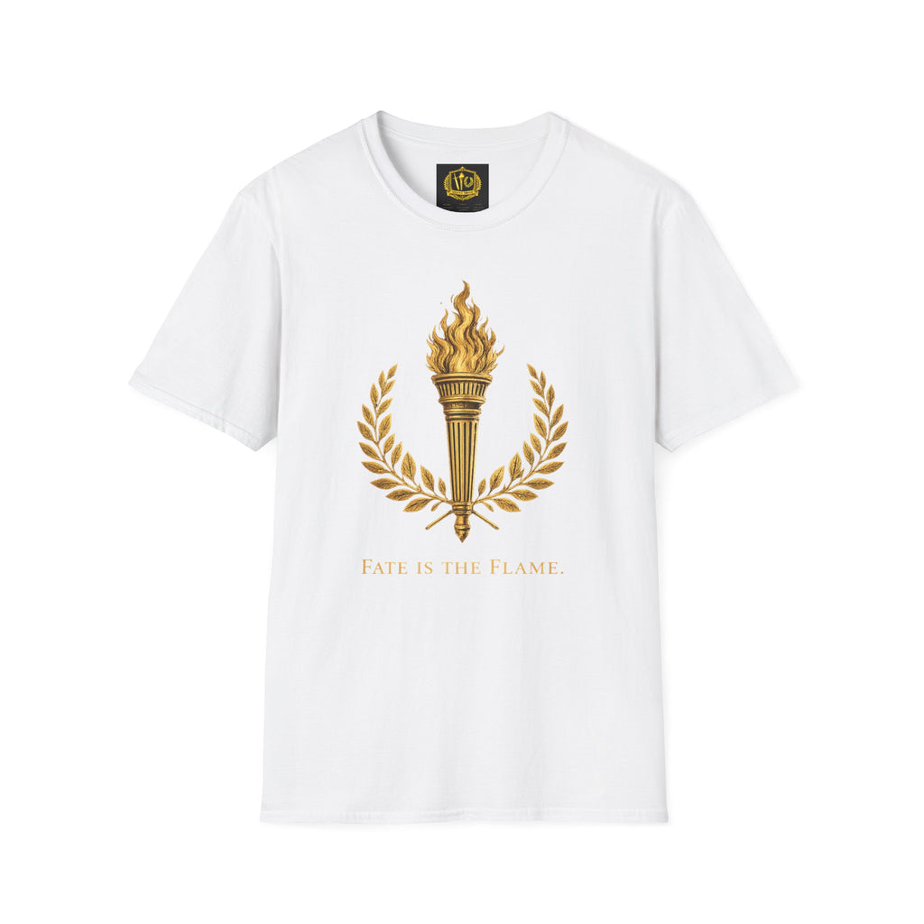Fate Is the Flame Torch & Laurel Greek Symbol Design (Unisex - Image Printed On The Front)