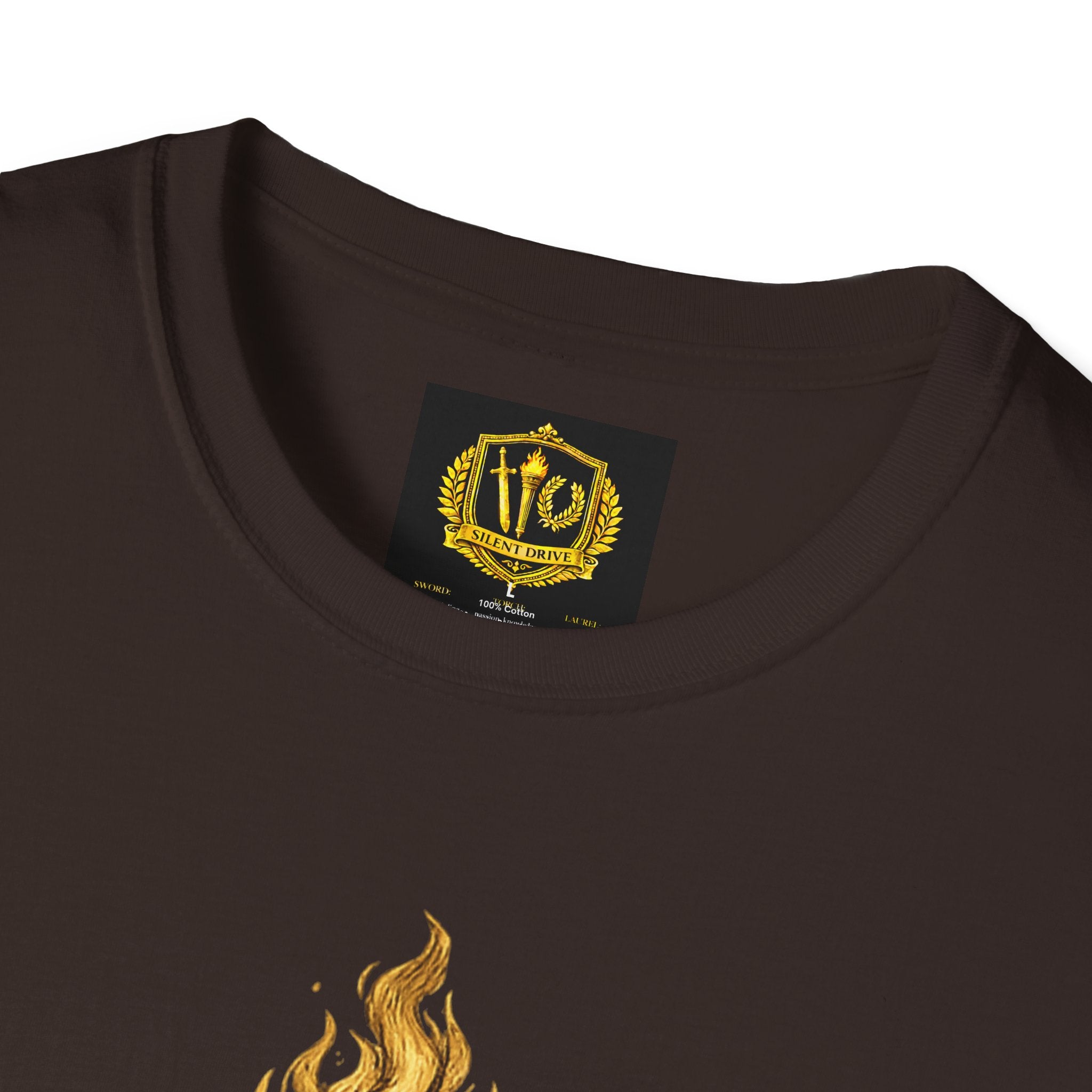 Fate Is the Flame Torch & Laurel Greek Symbol Design (Unisex - Image Printed On The Front)