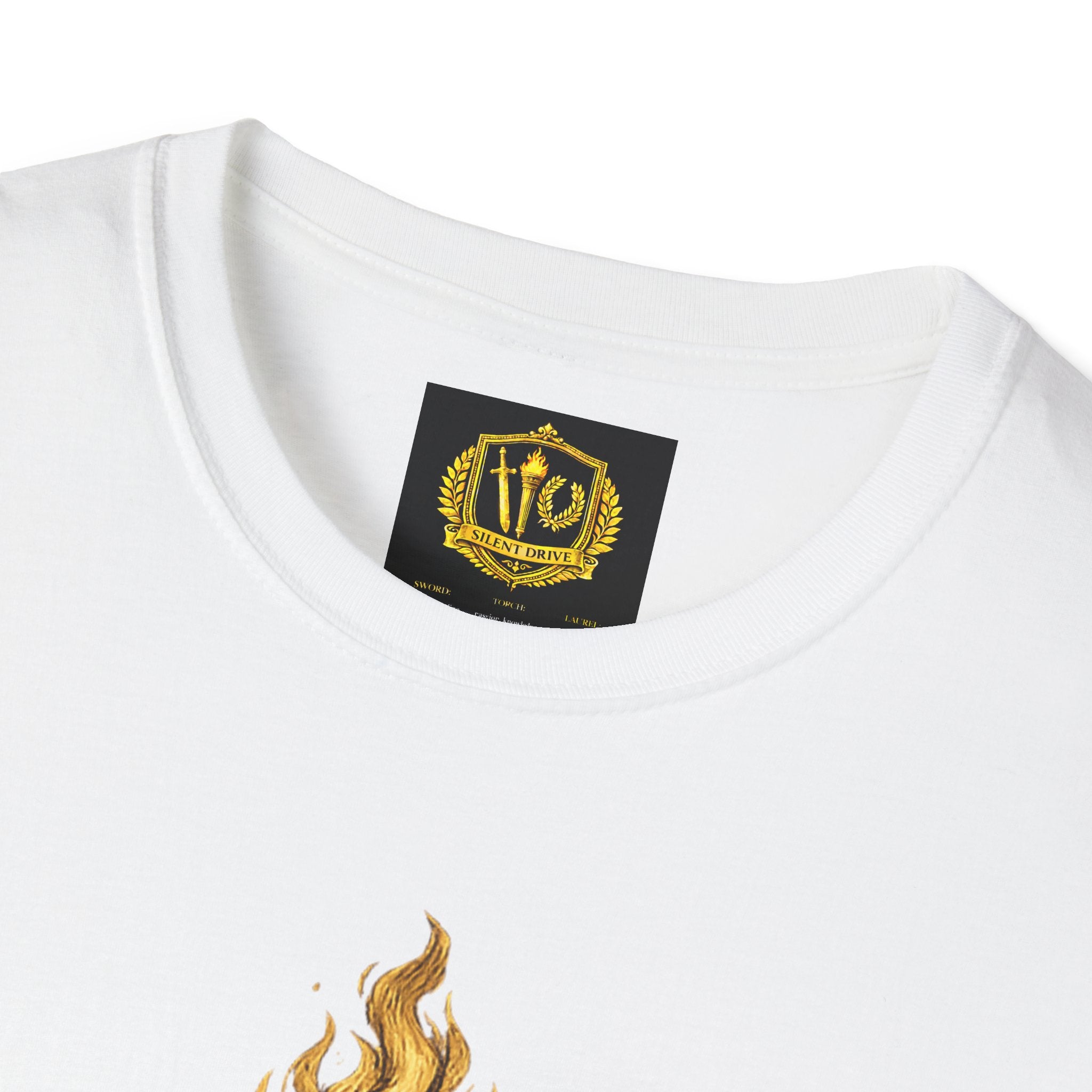 Fate Is the Flame Torch & Laurel Greek Symbol Design (Unisex - Image Printed On The Front)