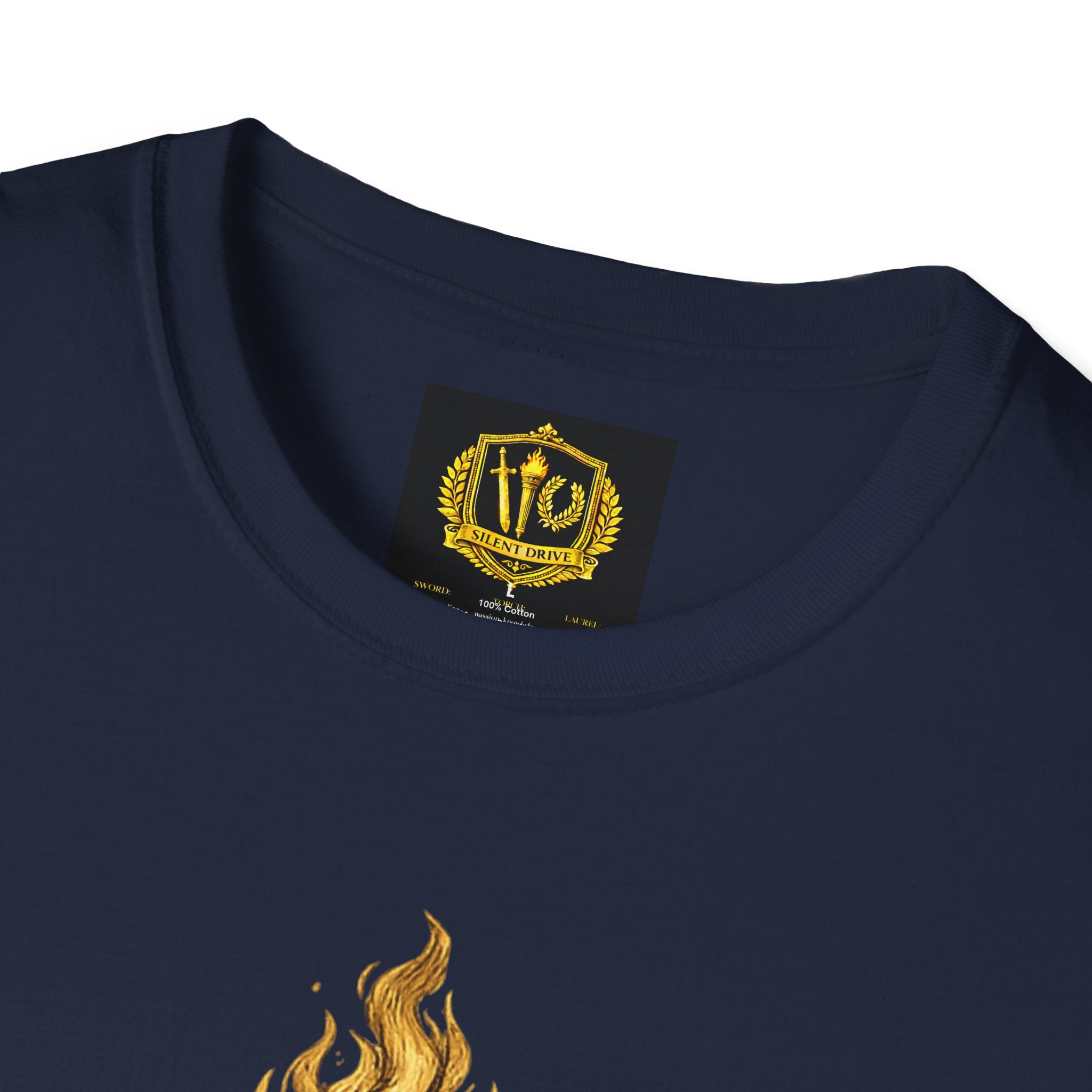 Fate Is the Flame Torch & Laurel Greek Symbol Design (Unisex - Image Printed On The Front)