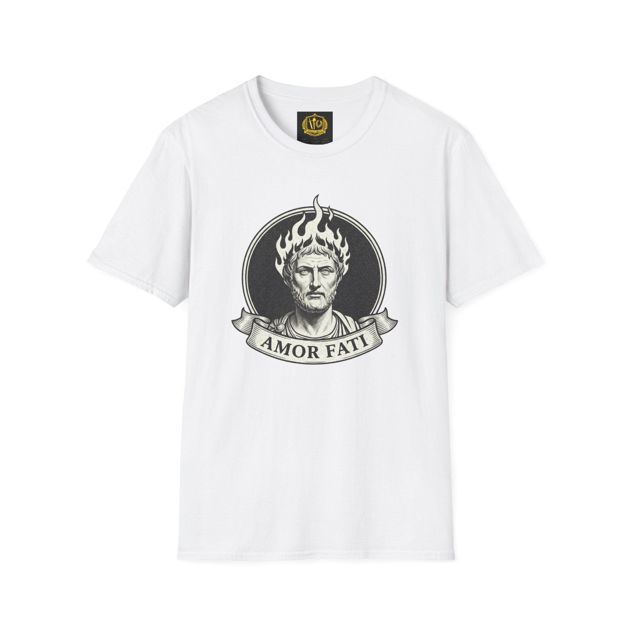 Vintage Marcus Aurelius Design Gold Torch & Laurel Roman Philosophy Shirt (Unisex - Image Printed On The Front)