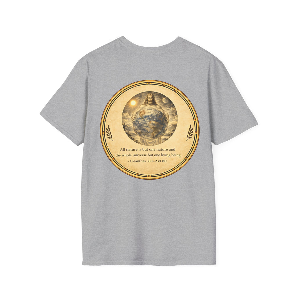 Cleanthes “All Nature Is One” Ancient Greek Cosmic Art (Unisex- Image Printed On The Back)